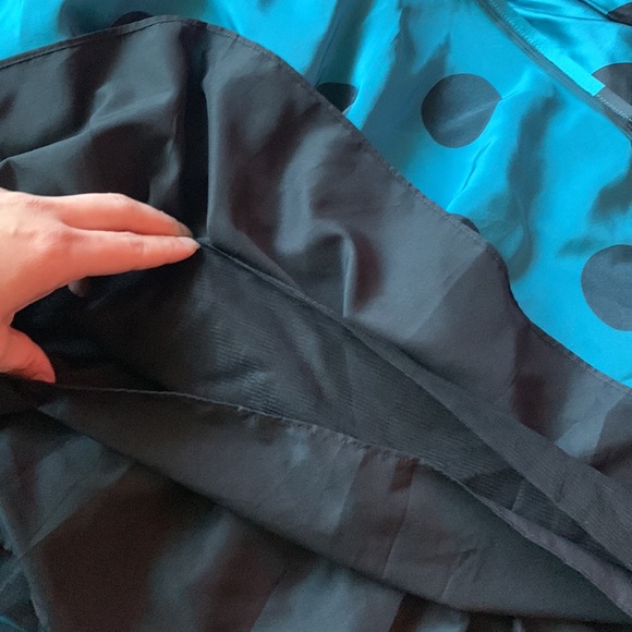 Betsy Johnson teal with black polka dot belted dress - Picture 4 of 10